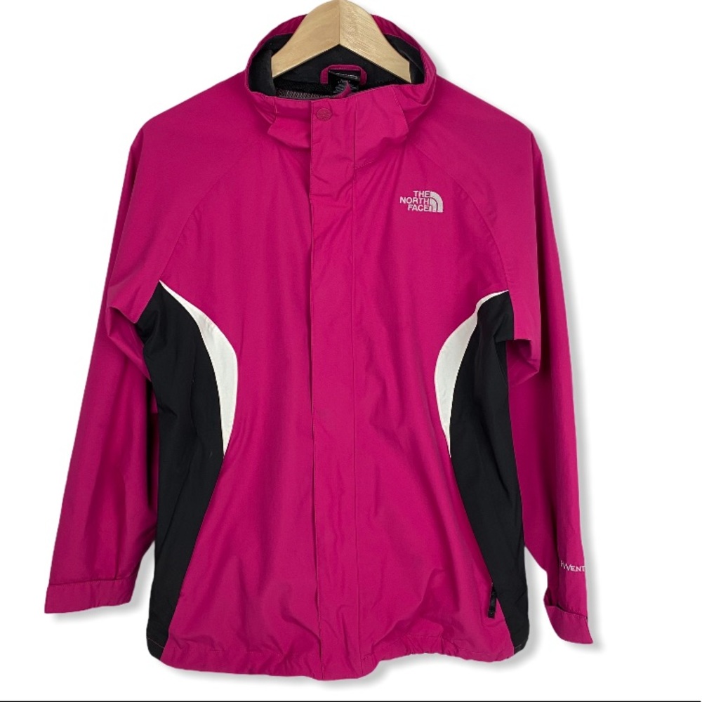 North Face Girls Pink Black Windbreaker Jacket